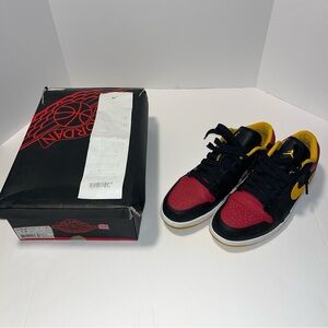 Nike Air Jordan 1 Retro Low Gym Red Gold Size 13 Men's Shoes Sneakers 553558-035